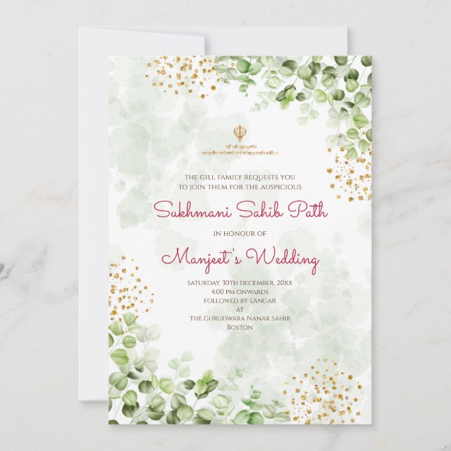 Invitations au cheminement du Sukhmani Sahib numér (Devant)