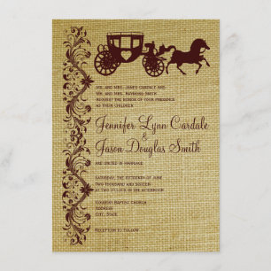 Invitations au Cheval de Burlap et aux mariages de