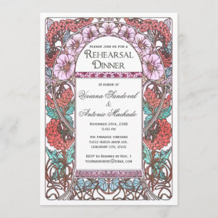 Invitations au dîner de répétition Vintage Art nou