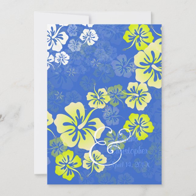 Invitations au Gingembre bleu/Leis/Luau/hibiscusWe (Devant)