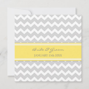 Invitations au mariage Chevron gris jaune