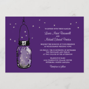 Invitations au mariage de Mason Jar et Fireflies