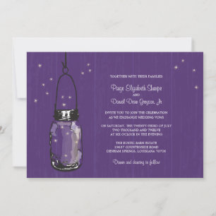 Invitations au mariage de Mason Jar et Fireflies