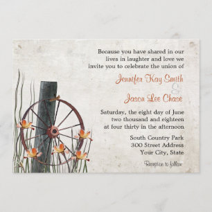 Invitations au mariage de Wagon Wagon Country