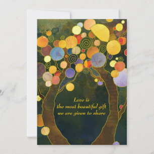 Invitations au mariage des arbres d'amour (dos bla