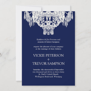 Invitations au mariage des lustres de crèmes et de