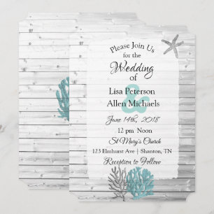 Invitations au mariage du bois blanchi à la chaux