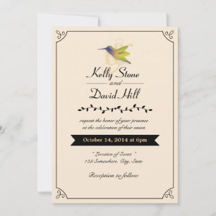 Invitations au mariage d'un colibri