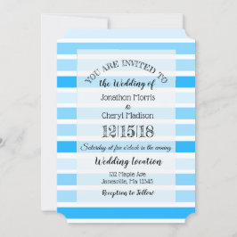 invitations au mariage rayé bleu
