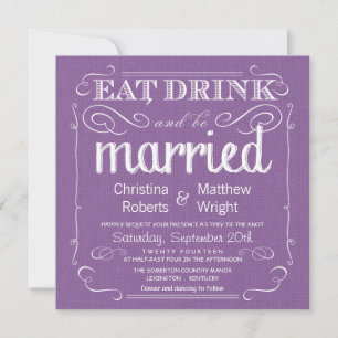 Invitations au mariage violet violet de Rustic Bur