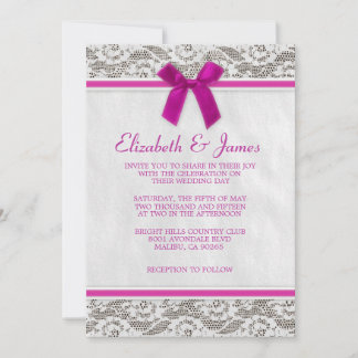 Invitations aux mariages de dentelles de Fuchsia