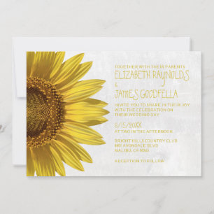 Invitations aux mariages de tournesols