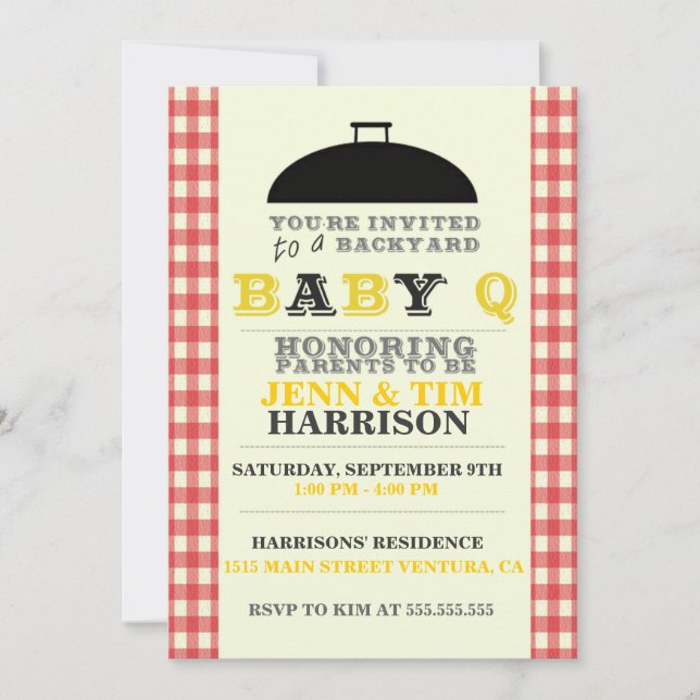 Invitations BaBy Q Baby Shower (Devant)