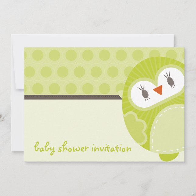 INVITATIONS baby showers :: dancing owl 2L (Devant)