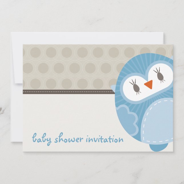 INVITATIONS baby showers :: dancing owl 8L (Devant)