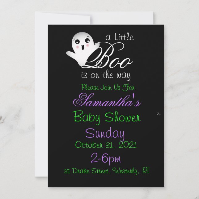 Invitations Baby showers d'Halloween (Devant)