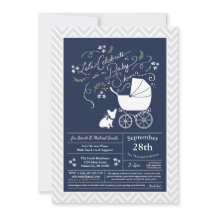 Invitations Baby showers français Bulldog