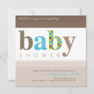 INVITATIONS baby showers :: lettres à motifs pour 