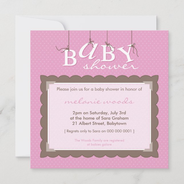 INVITATIONS baby showers :: lettres pour bébés 4SQ (Devant)
