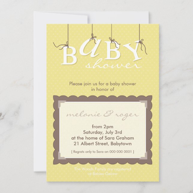 INVITATIONS baby showers :: lettres pour bébés 7P (Devant)