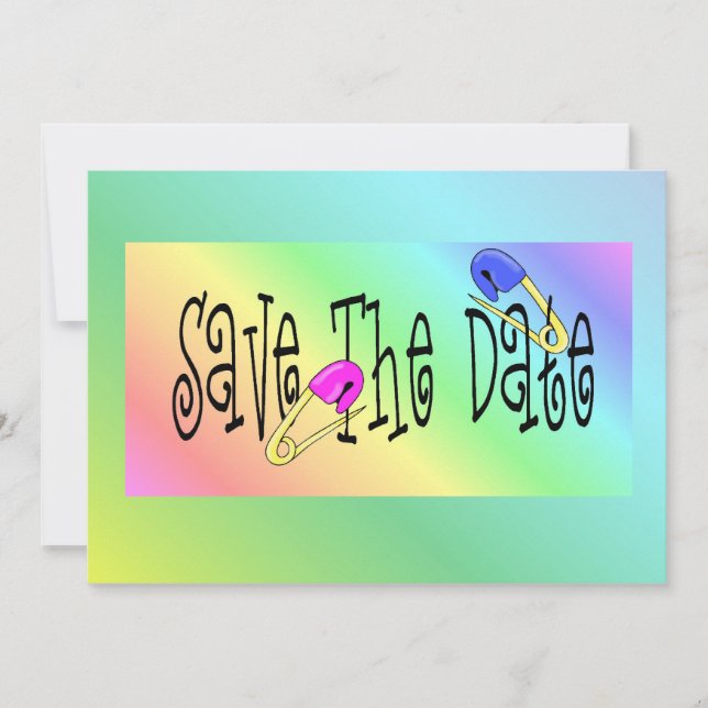 Invitations Baby showers Rainbow Pins (Devant)