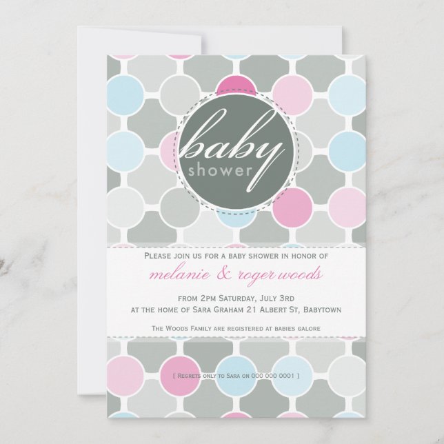 INVITATIONS baby showers :: taches de fizzy 2P (Devant)