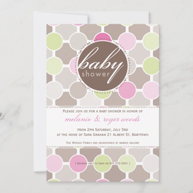 INVITATIONS baby showers :: taches de fizzy 4P (Devant)