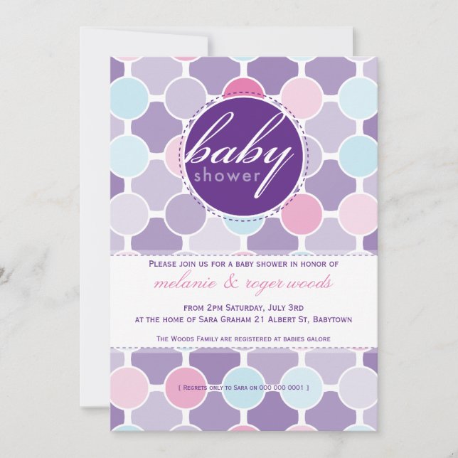 INVITATIONS baby showers :: taches de fizzy 6P (Devant)
