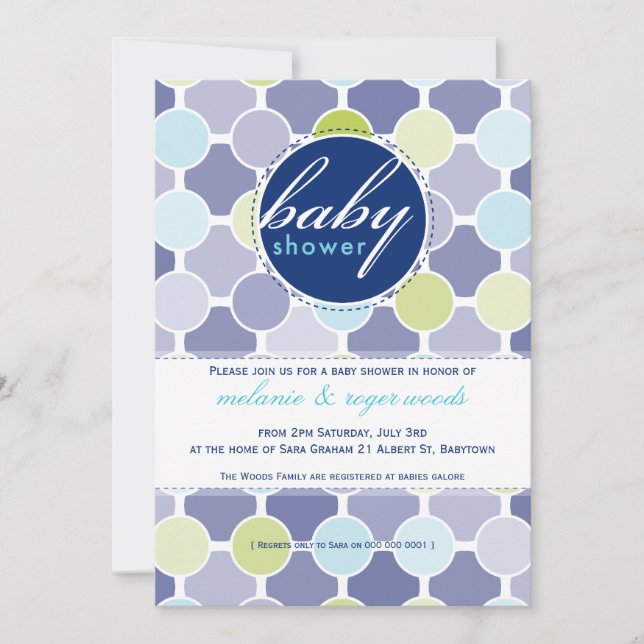 INVITATIONS baby showers :: taches de fizzy 6P (Devant)