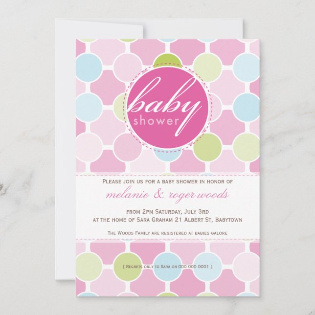 INVITATIONS baby showers :: taches de fizzy 9P (Devant)