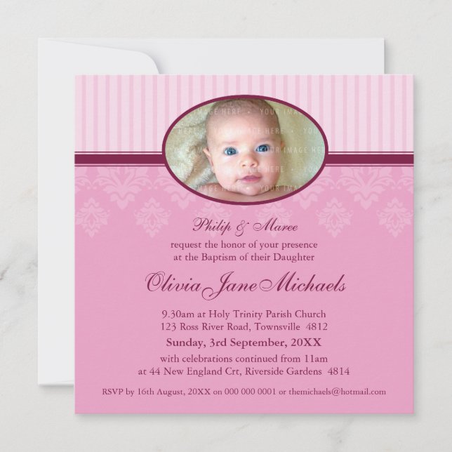Invitations BAPTISM :: béni 3SQ (Devant)