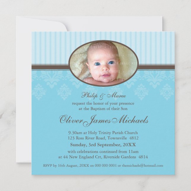 Invitations BAPTISM :: béni 6SQ (Devant)