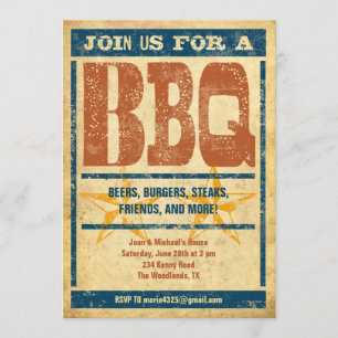 Invitations BBQ de style occidental