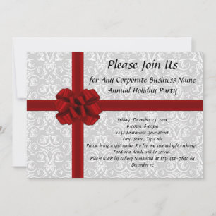 Invitations Big Red Bow Holiday Office Party