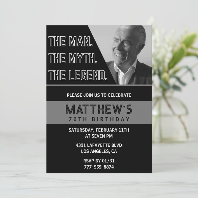 Invitations Black 70e anniversaire L'homme La Lége (Debout devant)