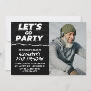 Invitations Black 75e anniversaire Hommes Photo