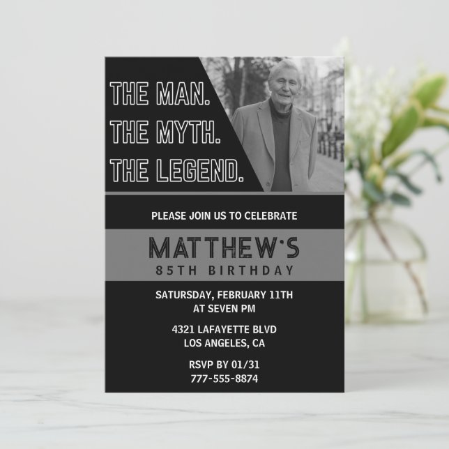 Invitations Black 85e anniversaire L'homme La Lége (Debout devant)