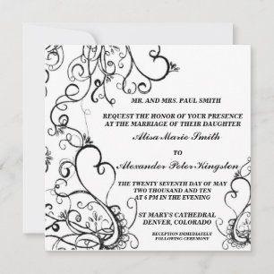 Invitations Black White Wedding Annonces