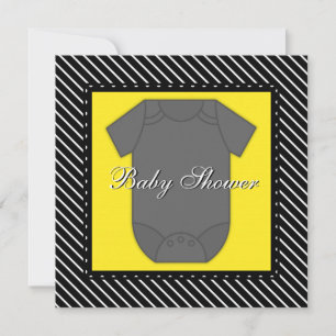 Invitations Black Yellow Baby Shower