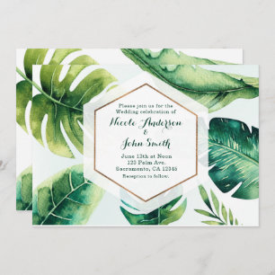 Invitations blanches de mariage de feuille