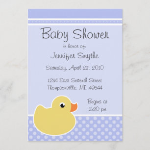 Invitations bleues mignonnes en caoutchouc de baby