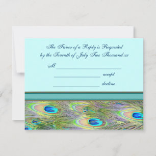 Invitations bleues turquoises de mariage de paon