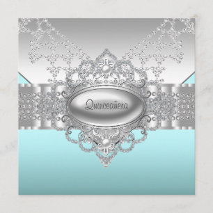 Invitations bleues turquoises de Quinceanera de
