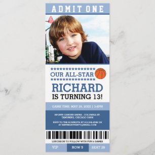 Invitations bleus d'anniversaire de billet de