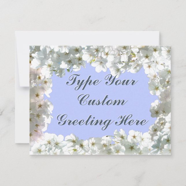 Invitations Blue Blossom Cartes RSVP personnalisée (Devant)