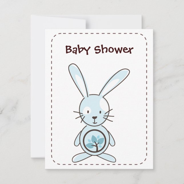 Invitations Blue Bunny Organic Planet Bunny (Devant)