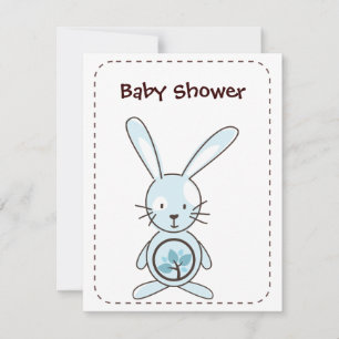 Invitations Blue Bunny Organic Planet Bunny