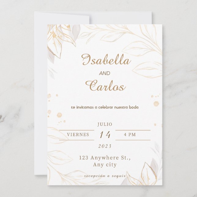 Invitations Boda En Espanol (Devant)