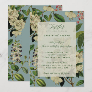INVITATIONS BOTANIQUES DE MARIAGE - BLEU D'OEUFS