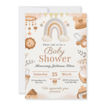 Invitations Brown à la douche bébé